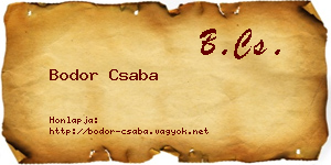 Bodor Csaba névjegykártya